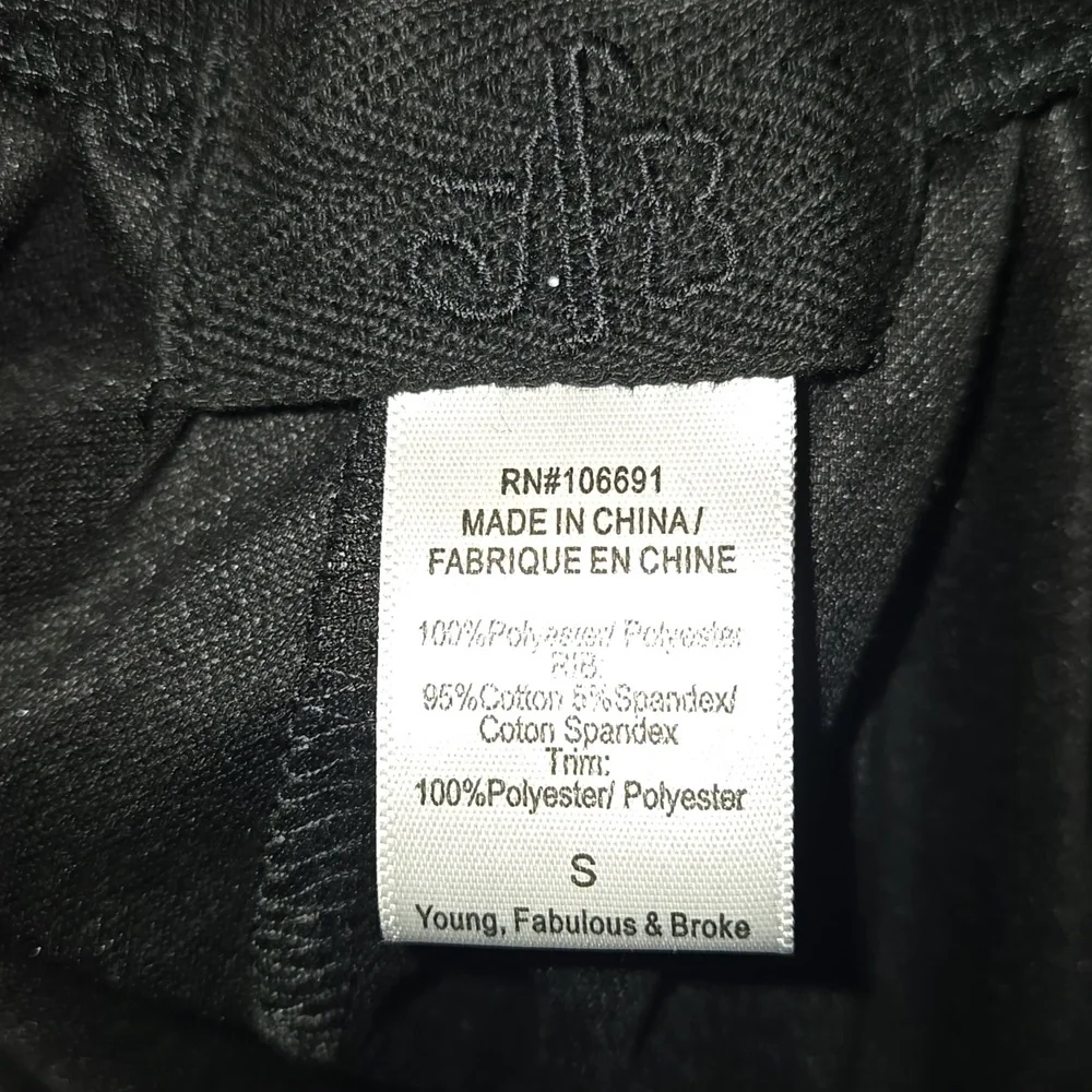 Young Fabulous & Broke Black Fringe Pants with Rhinestones - Picture 6 of 6